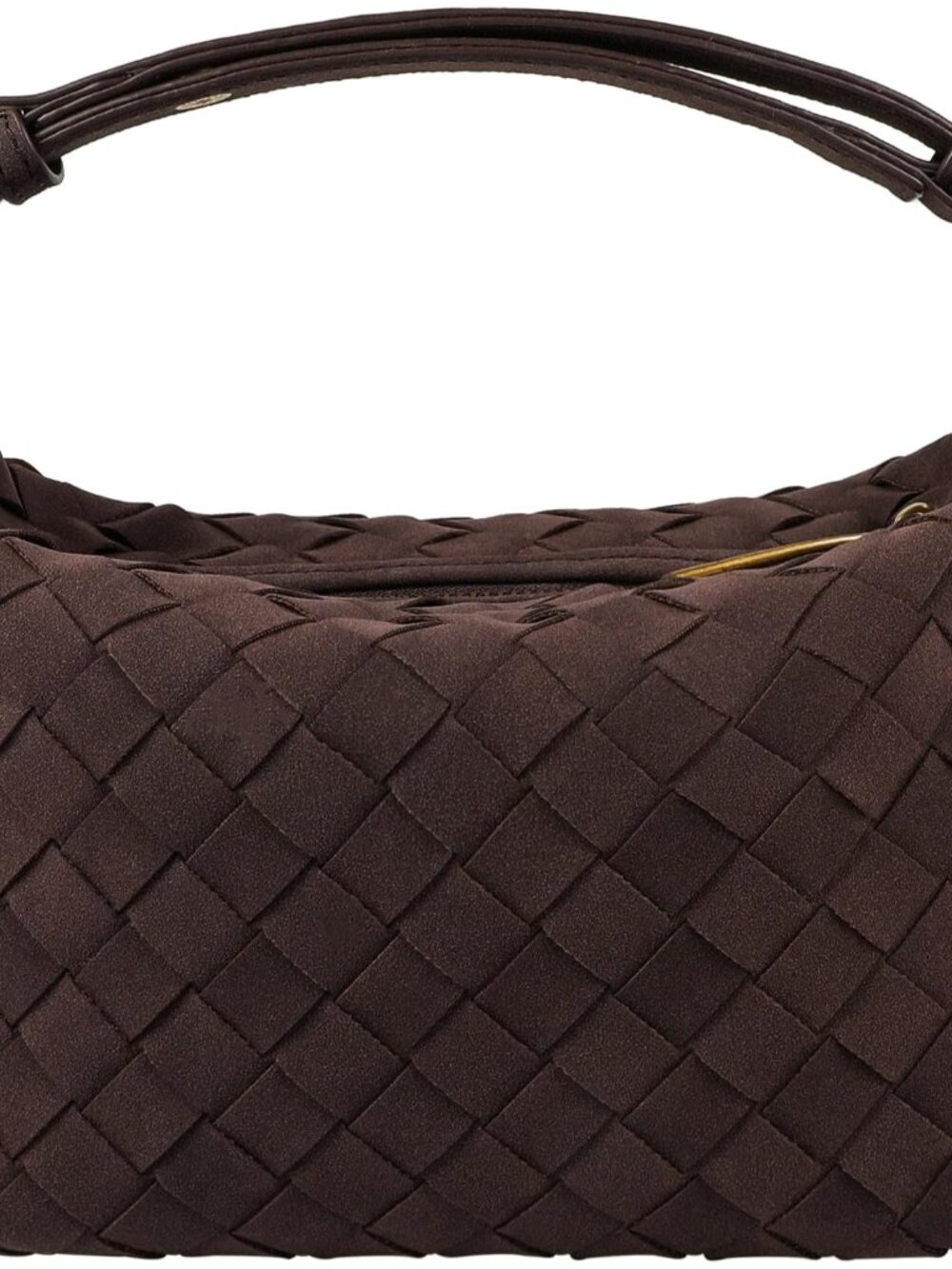 Suede Purse Bag for Women Vintage Woven Hobo Handbag Small Shoulder Bag | with A